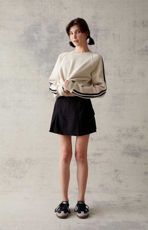 Dámské Kalhoty PacSun Black Plisovaný Cargo Mini Skirt Černé | 09GQZTMUE