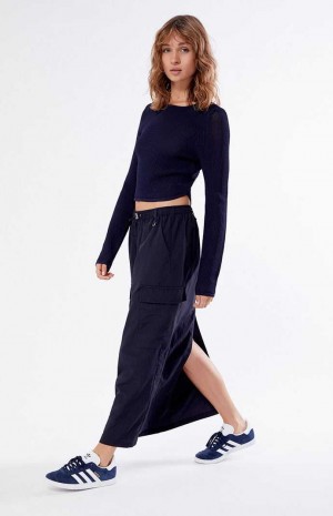 Dámské Kalhoty PacSun Bungee Cargo Midi Skirt Černé | 07GBPXYRJ