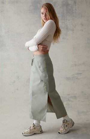 Dámské Kalhoty PacSun Cargo Midi Skirt Zelene | 98RVOCJQH