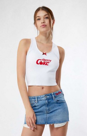 Dámské Kalhoty PacSun Coca Cola By Cherry Coke Low Rise Micro Denim Mini Skirt Indigo | 30HBRQSCV