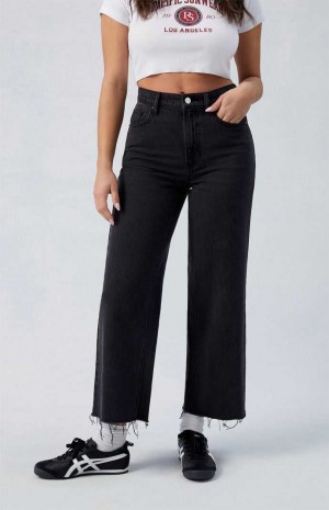 Dámské Kalhoty PacSun Eco Black Nora Cropped Široké Leg Indigo | 81RUXYAFK