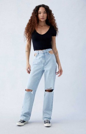 Dámské Kalhoty PacSun Eco Rhinestone '90s Boyfriend Indigo | 95RBKCAIF