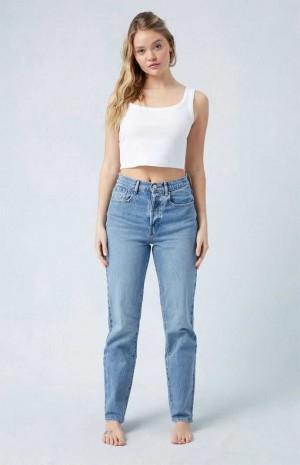 Dámské Kalhoty PacSun Eco Stretch Medium Indigo Dad Indigo | 48RUXOHNF