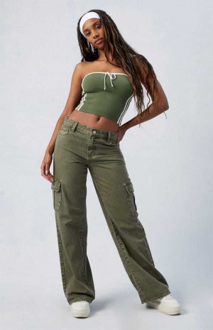 Dámské Kalhoty PacSun Green Low Rise Extreme gy Cargo Zelene | 19ZSTWEVP