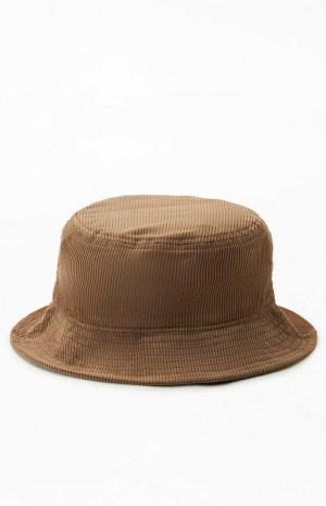 Dámské Klobouk PacSun Corduroy Bucket Hnědé | 82HUDYOAX