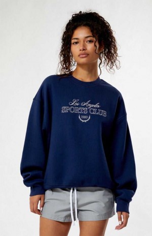 Dámské Mikiny PacSun LA Sports Club Crew Neck Tmavě Blankyt | 59LZDAYCW