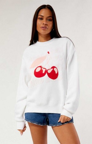 Dámské Mikiny PacSun Mon Cheri Crew Neck Bílé | 12ADFWOZY