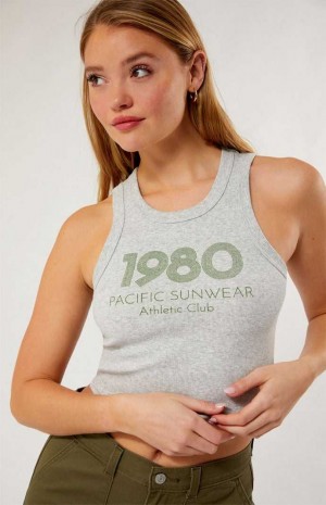 Dámské Topy PacSun 1980 Pacific Sunwear Racerback Šedé | 06TVKNGZC