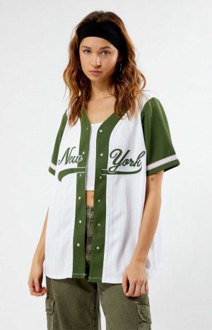 Dámské Topy PacSun New York Baseball Jersey Zelene | 20XECPZQA