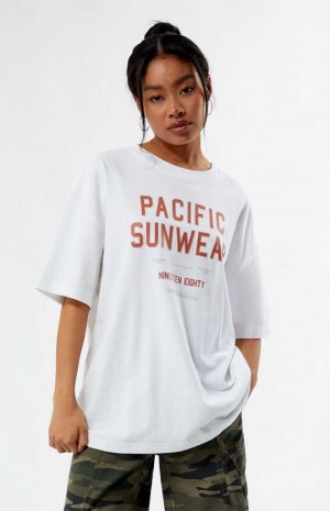 Dámské Topy PacSun Pacific Sunwear 1980 Oversized Bílé | 64AGNYVZI