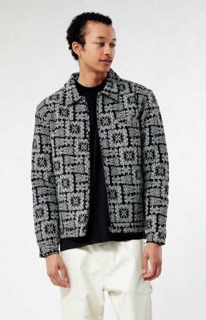 Pánské Bundy PacSun Jacquard Černé | 76CHPXMAF