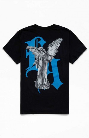 Pánské T-shirt PacSun LA Stone Angel Černé | 79CZWHDSQ