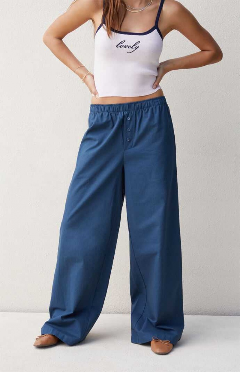 Dámské Kalhoty PacSun Beverly & Beck Linen Boxerské Tyrkysové | 82FXKJWSR