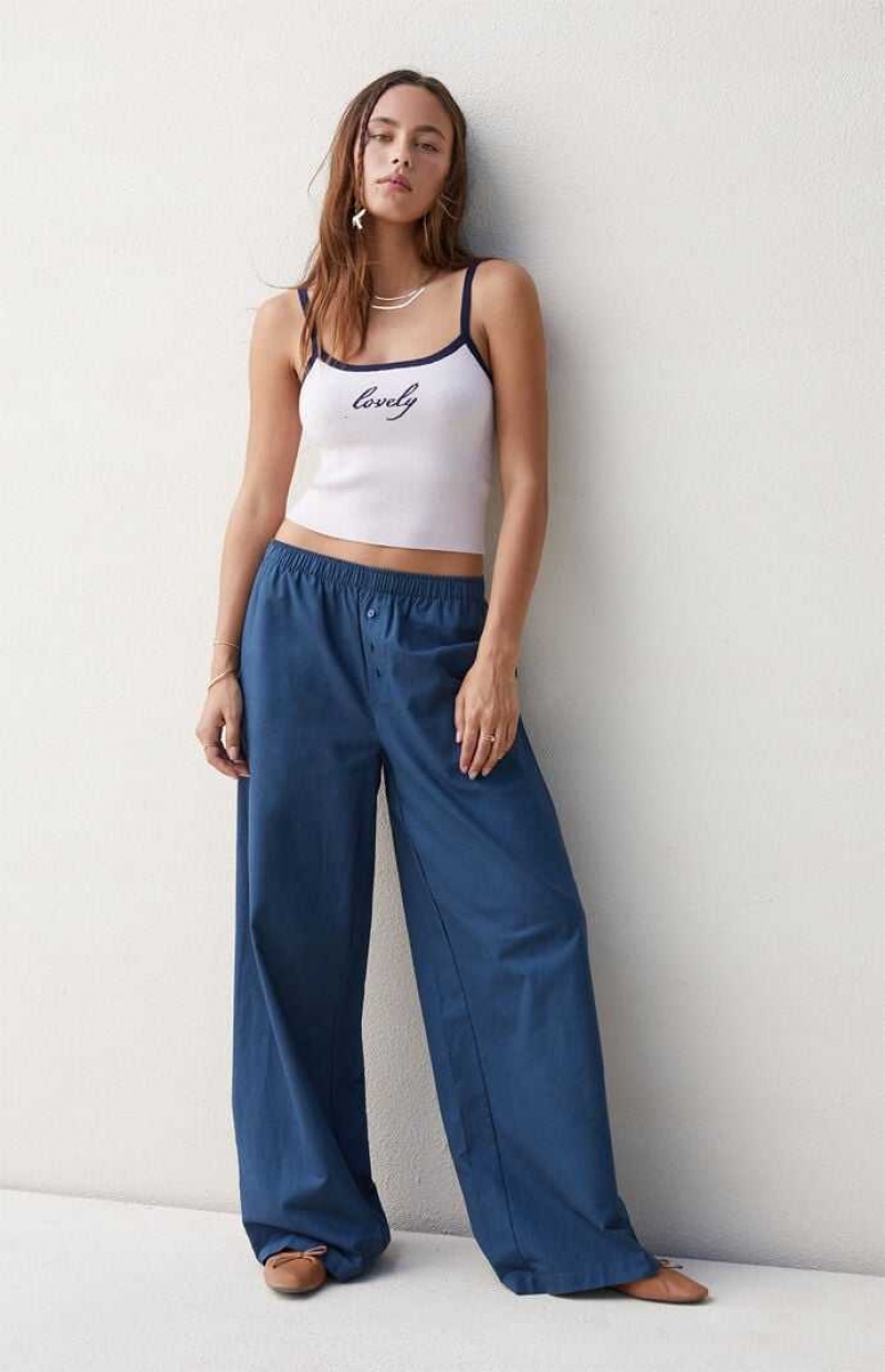 Dámské Kalhoty PacSun Beverly & Beck Linen Boxerské Tyrkysové | 82FXKJWSR