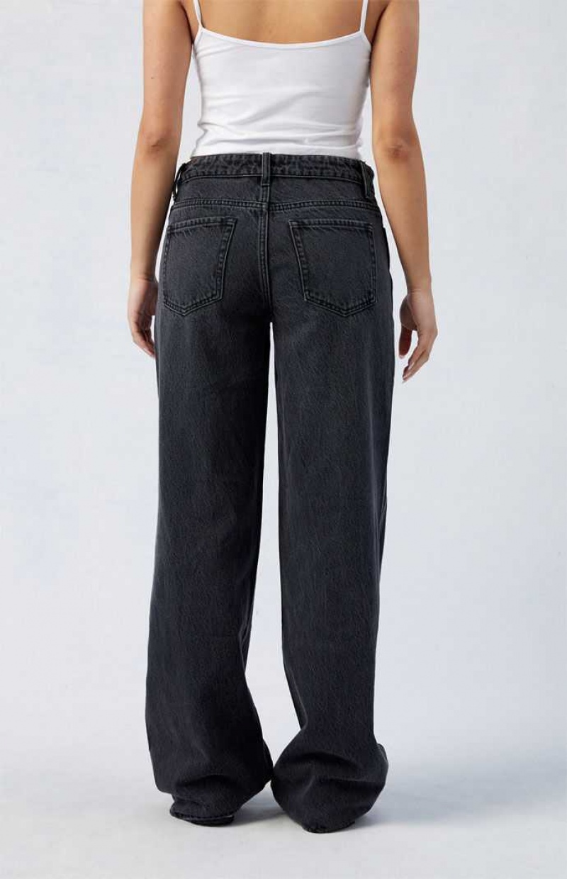 Dámské Kalhoty PacSun Black Fold-Over Casey Low Rise gy Indigo | 24EGPCXSW