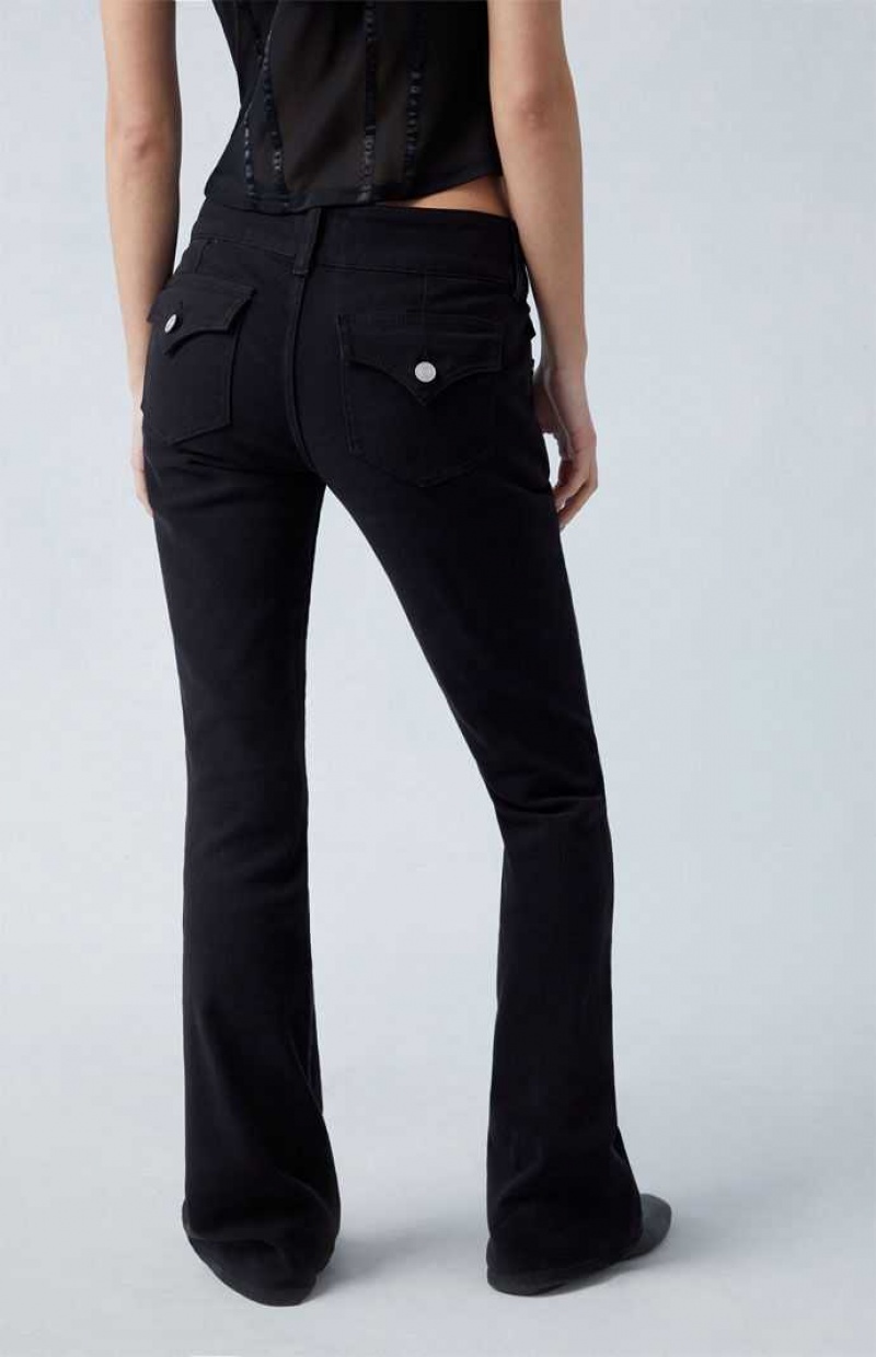 Dámské Kalhoty PacSun Black Stretch Low Rise Bootcut Indigo | 93RZWJLPE