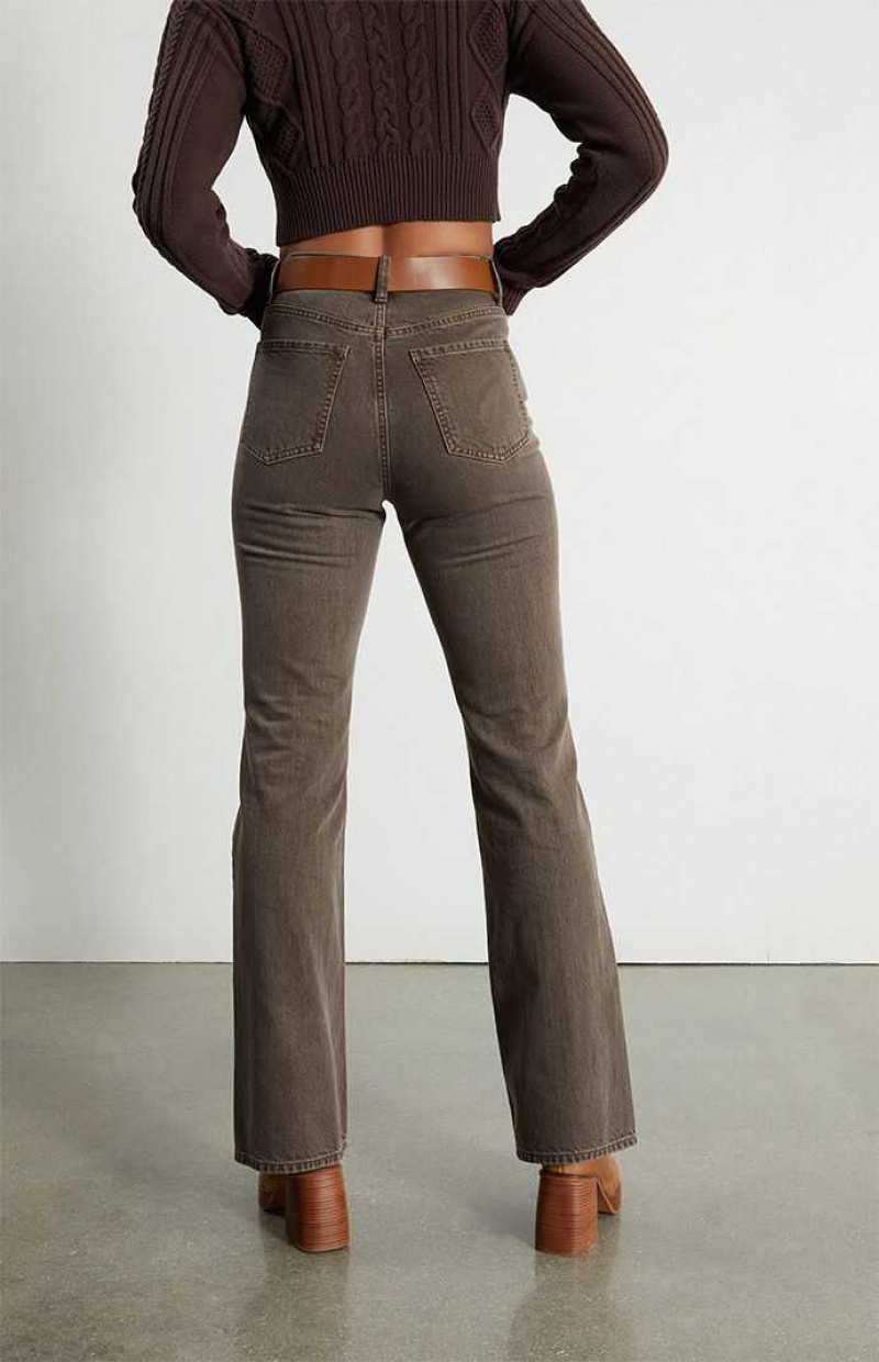 Dámské Kalhoty PacSun Brown High Waisted Bootcut Hnědé | 29ZKAENWY