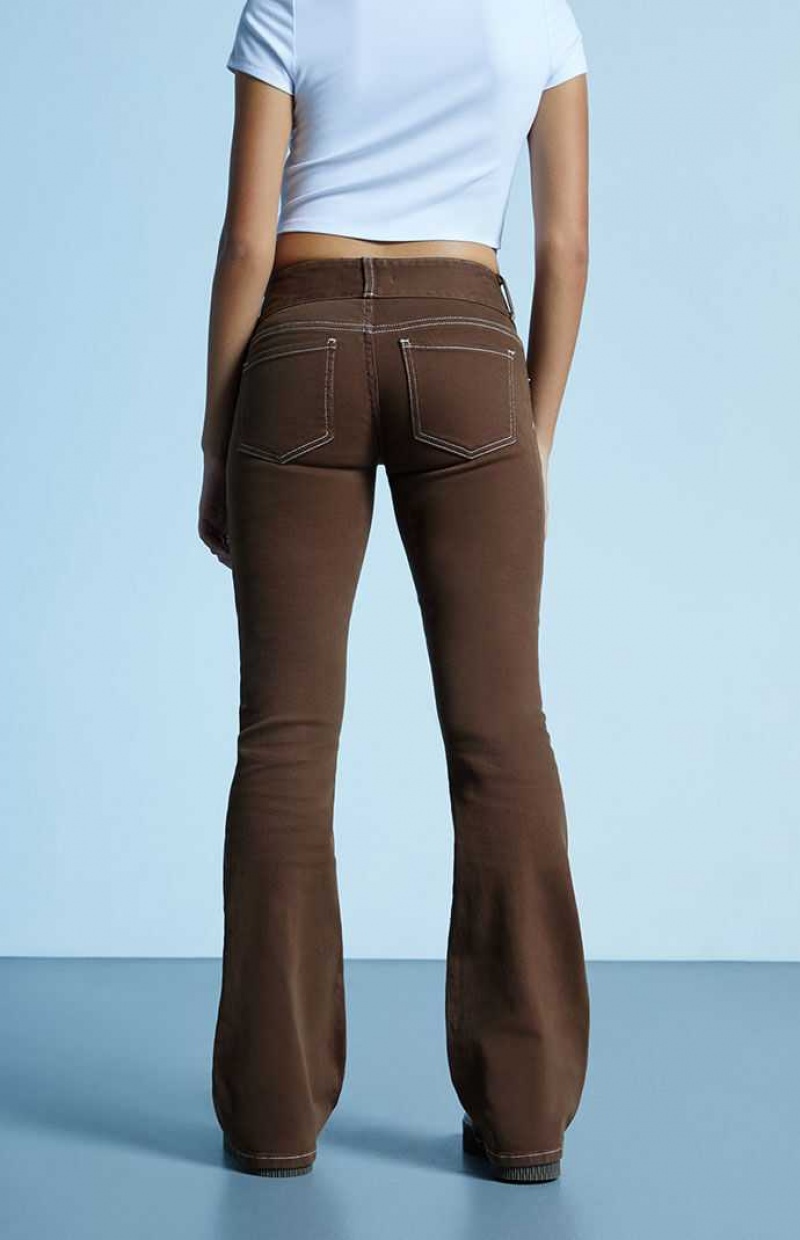 Dámské Kalhoty PacSun Brown Low Rise Bootcut Hnědé | 80CERDVUT