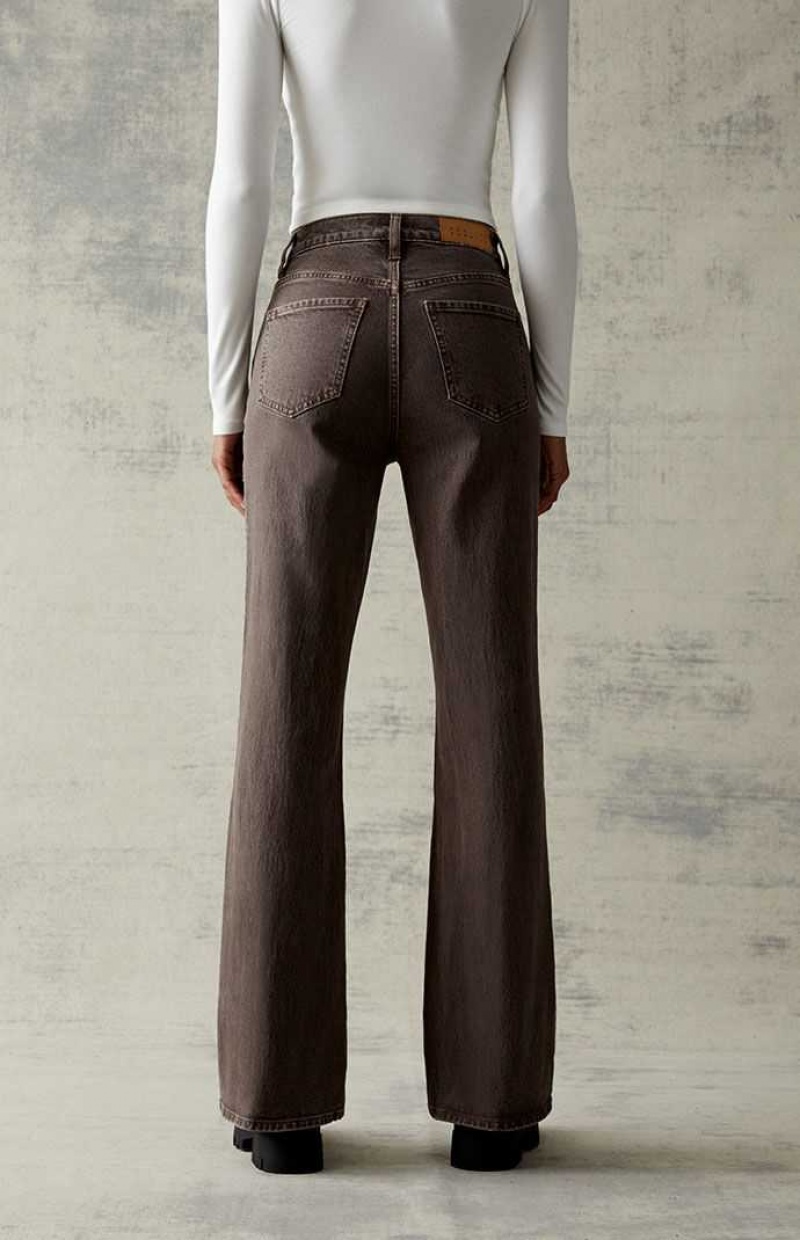 Dámské Kalhoty PacSun Brown Stretch High Waisted Bootcut Hnědé | 12OYFKWGV