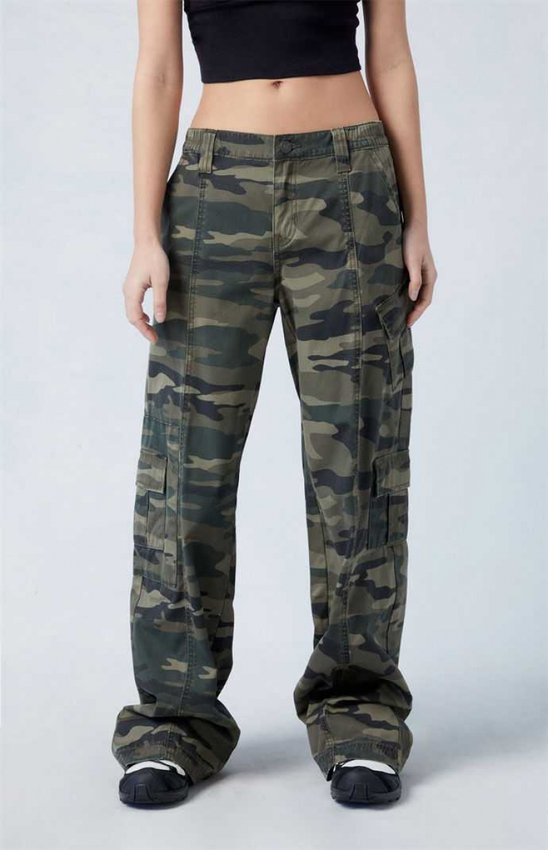 Dámské Kalhoty PacSun Camouflage Lehké Low Rise gy CAMOUFLAGE | 45LSXMKFT