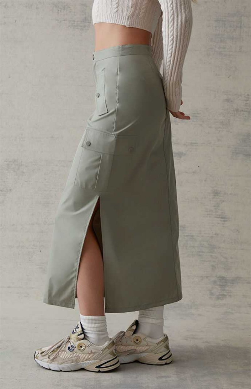 Dámské Kalhoty PacSun Cargo Midi Skirt Zelene | 98RVOCJQH