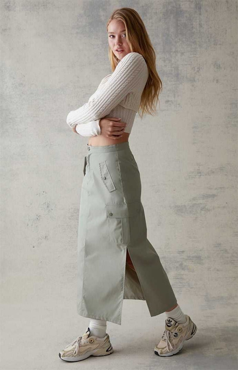 Dámské Kalhoty PacSun Cargo Midi Skirt Zelene | 98RVOCJQH