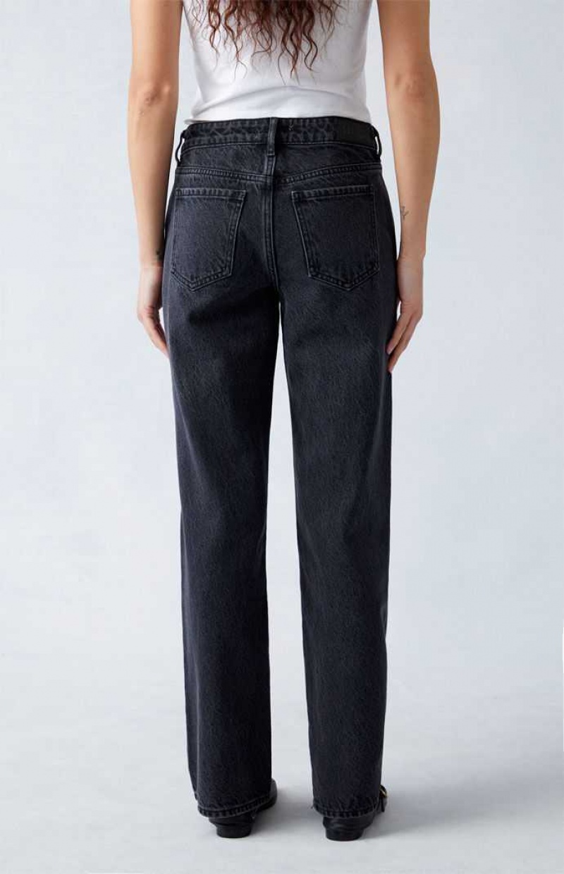 Dámské Kalhoty PacSun Eco Black Low Rise Rovný Leg Indigo | 30KIBLJYH