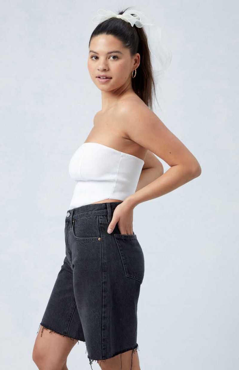 Dámské Kalhoty PacSun Eco Black Raw Cut gy Jorts Světle Indigo | 38BOMJWEH