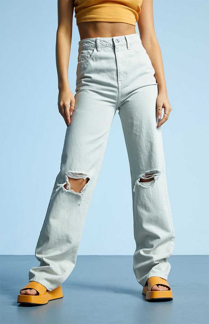 Dámské Kalhoty PacSun Eco Gray Ripped '90s Boyfriend Šedé | 67VCFEDLI