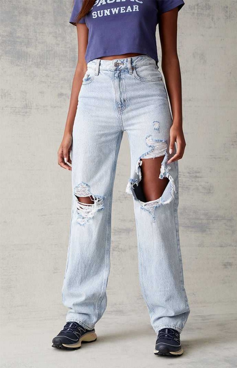 Dámské Kalhoty PacSun Eco Light Blue '90s Boyfriend Indigo | 98BALHYMV