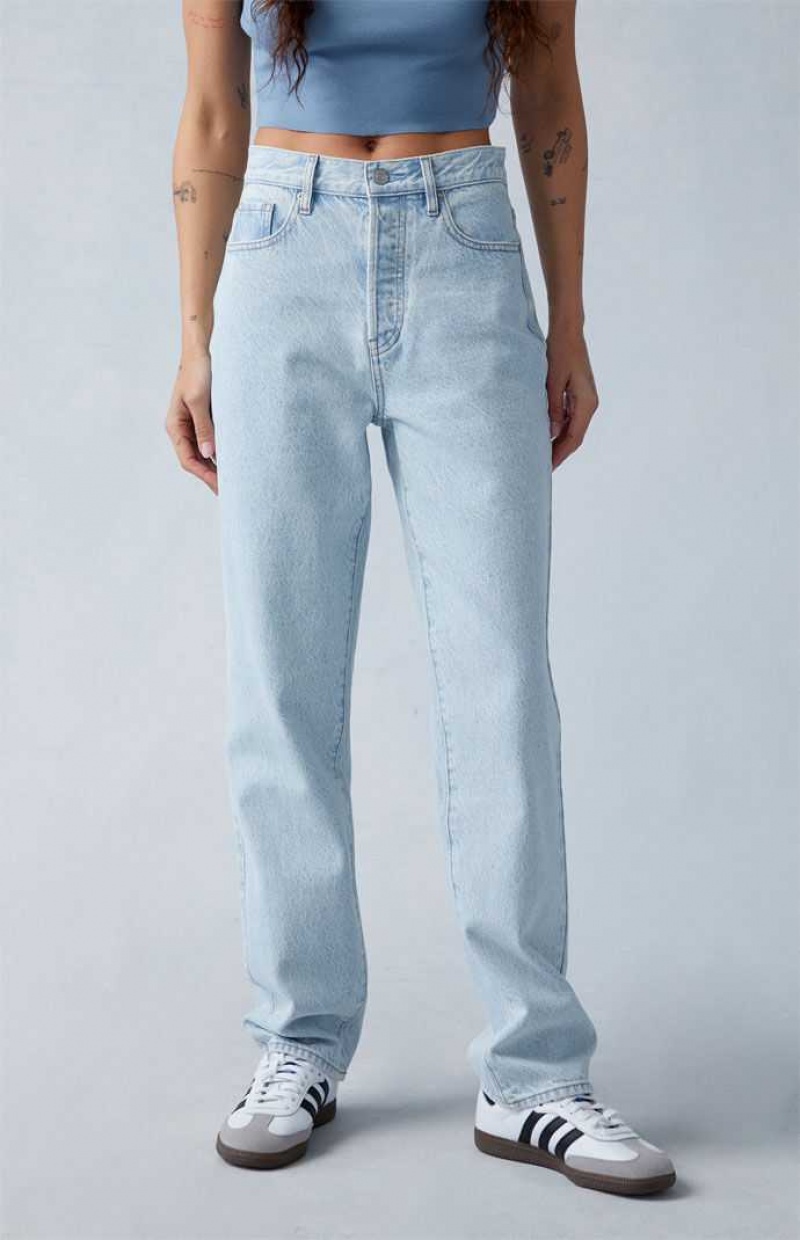 Dámské Kalhoty PacSun Eco Light Indigo Butt Slit Dad Indigo | 76KAIOBQP