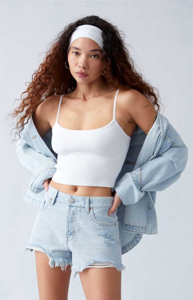 Dámské Kalhoty PacSun Eco Light Indigo Ripped High Waisted Denim Festival Světle Indigo | 73MUSOIRY