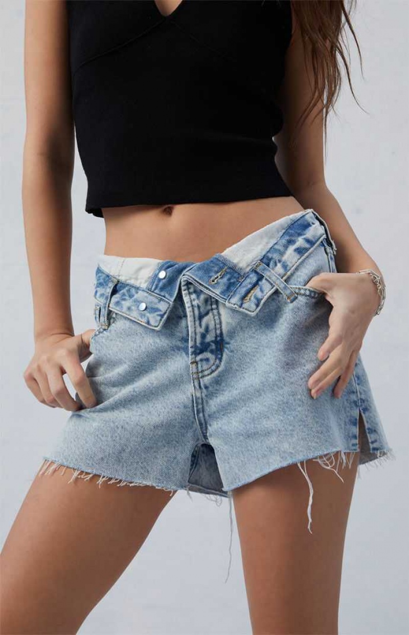 Dámské Kalhoty PacSun Eco Light Indigo Ripped High Waisted Denim Festival Indigo | 81DVHYBZU