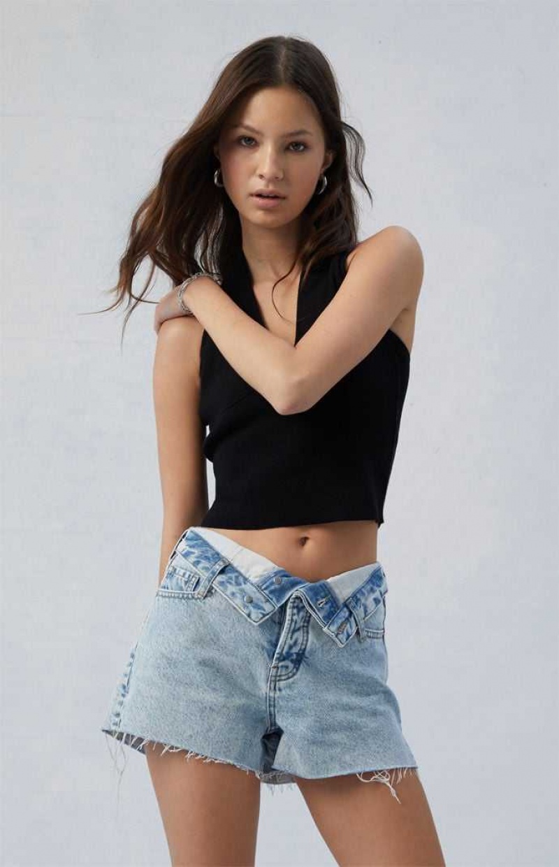 Dámské Kalhoty PacSun Eco Light Indigo Ripped High Waisted Denim Festival Indigo | 81DVHYBZU