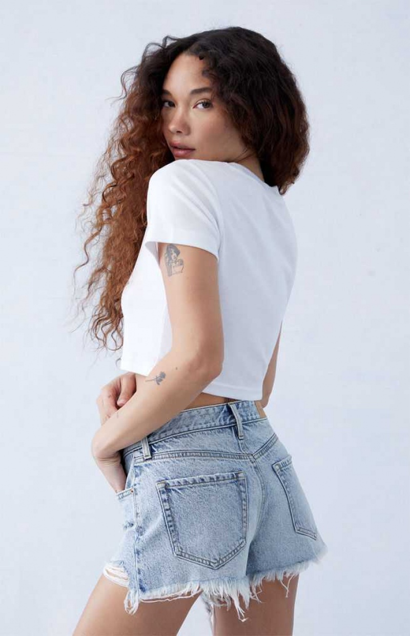 Dámské Kalhoty PacSun Eco Light Indigo Ripped High Waisted Denim Festival Indigo | 26FVOAQRL