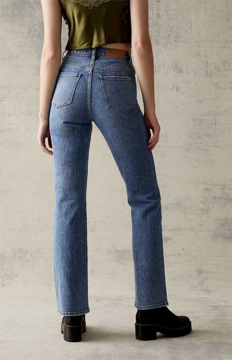 Dámské Kalhoty PacSun Eco Medium Blue Stretch High Waisted Bootcut Indigo | 98JEQUPDN