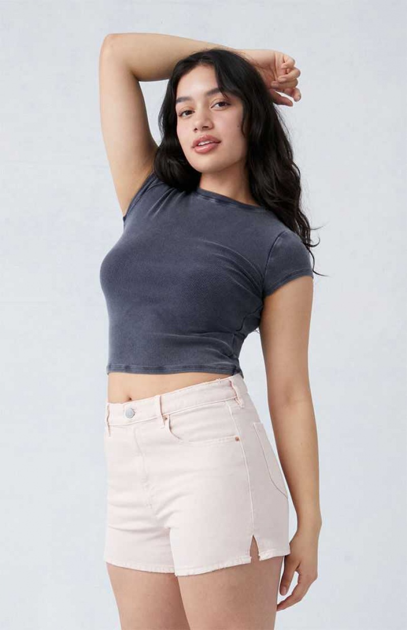 Dámské Kalhoty PacSun Eco Pink Curve High Waisted Denim Festival Růžové | 06NMZSVQD