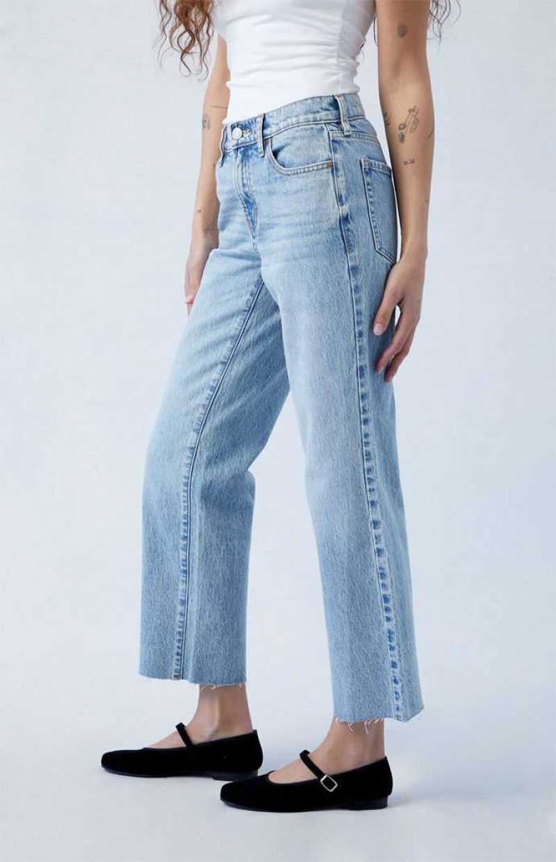 Dámské Kalhoty PacSun Eco Stretch Medium Blue '90s Rovný Leg Indigo | 17KMGVWTE