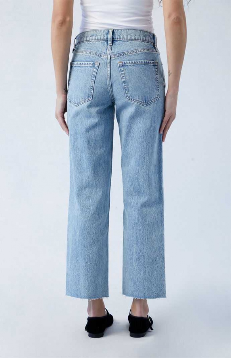 Dámské Kalhoty PacSun Eco Stretch Medium Blue '90s Rovný Leg Indigo | 17KMGVWTE