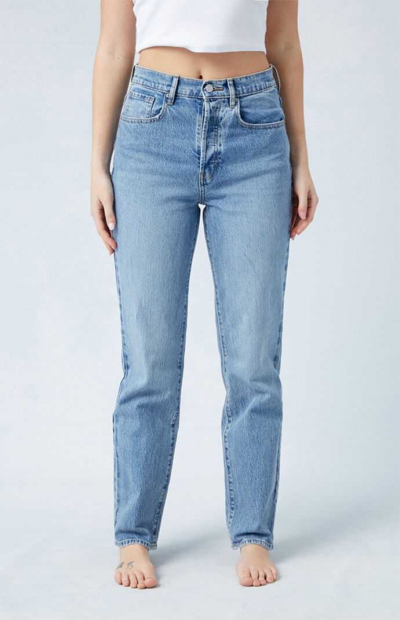 Dámské Kalhoty PacSun Eco Stretch Medium Indigo Dad Indigo | 48RUXOHNF