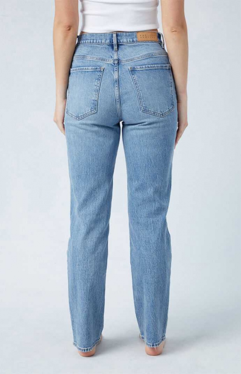 Dámské Kalhoty PacSun Eco Stretch Medium Indigo Dad Indigo | 48RUXOHNF