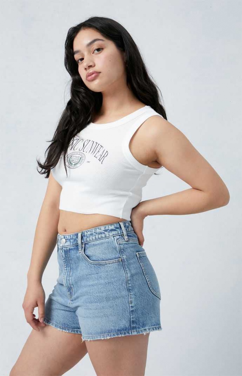 Dámské Kalhoty PacSun Eco Stretch Medium Indigo Curve High Waisted Denim Festival Indigo | 25SKNWAFX