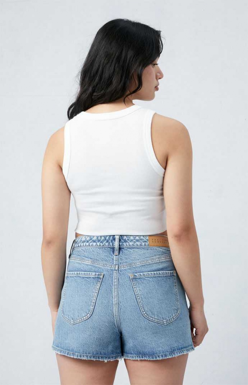 Dámské Kalhoty PacSun Eco Stretch Medium Indigo Curve High Waisted Denim Festival Indigo | 25SKNWAFX