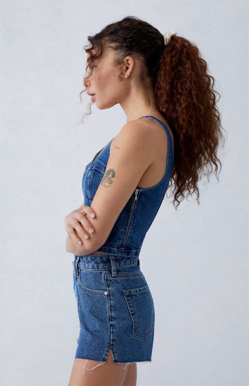 Dámské Kalhoty PacSun Eco Two-Tone Indigo High Waisted Denim Festival Indigo | 83JPHTQGA