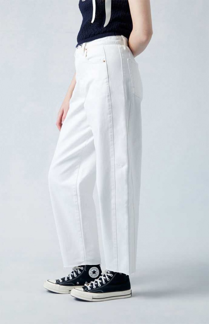 Dámské Kalhoty PacSun Eco White Barrel Bílé | 03TXLJZRI