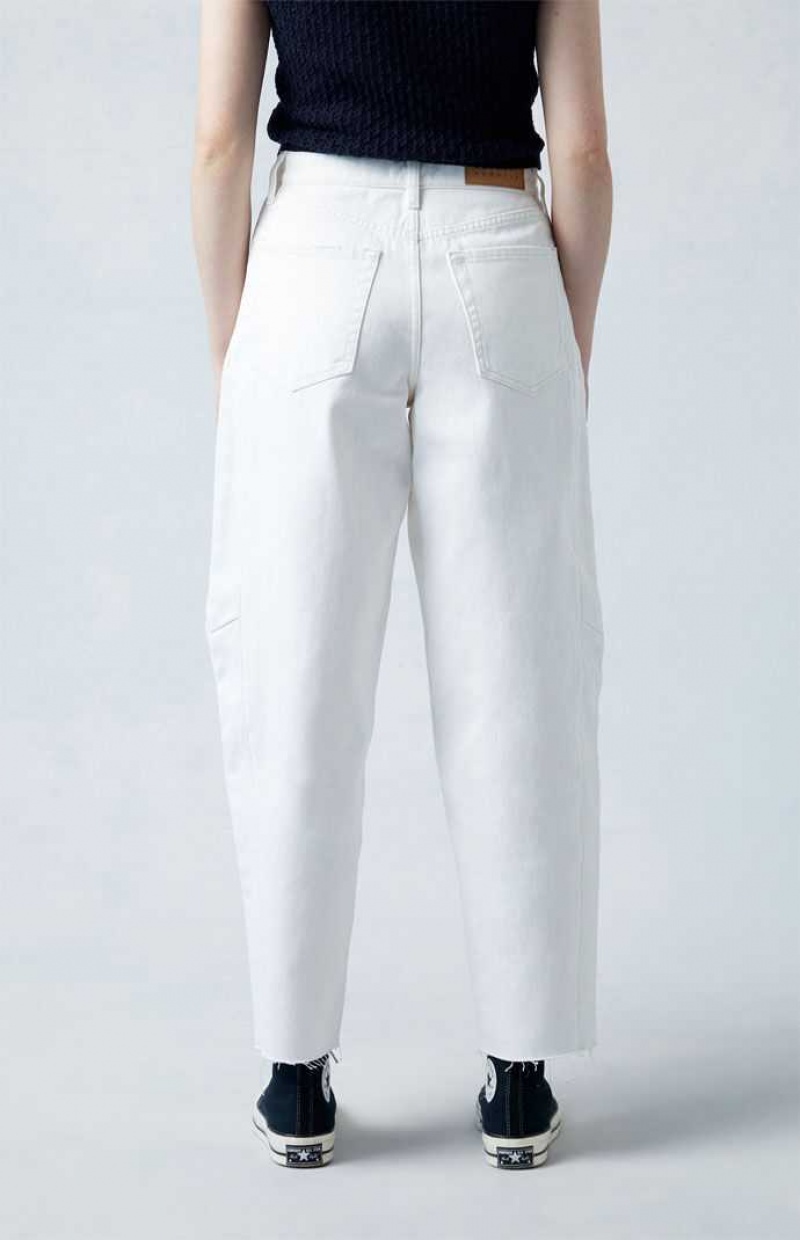 Dámské Kalhoty PacSun Eco White Barrel Bílé | 03TXLJZRI