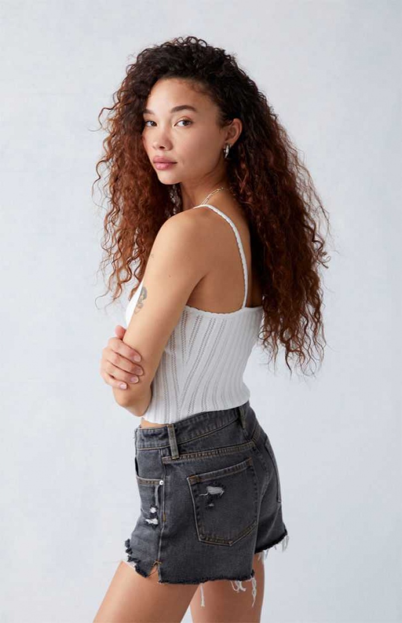 Dámské Kalhoty PacSun Faded Black Ripped High Waisted Denim Festival Černé Blankyt | 03WCXTVMK