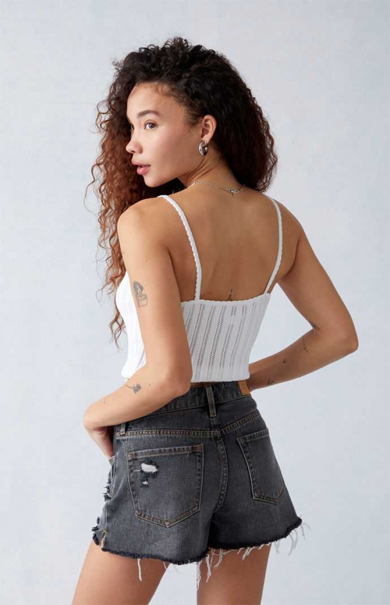 Dámské Kalhoty PacSun Faded Black Ripped High Waisted Denim Festival Černé Blankyt | 03WCXTVMK