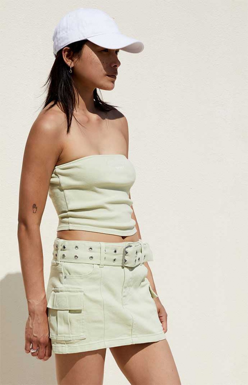 Dámské Kalhoty PacSun Green Cargo Denim Mini Skirt Zelene | 47NKEFQXJ