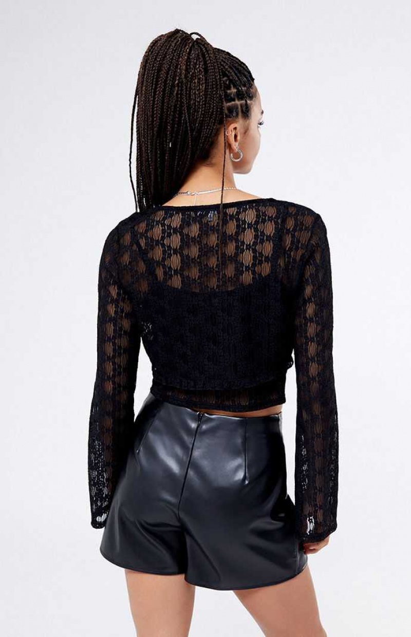 Dámské Kalhoty PacSun Kendall & Kylie Faux Læder Mini Skirt Černé | 04FJLIWGK